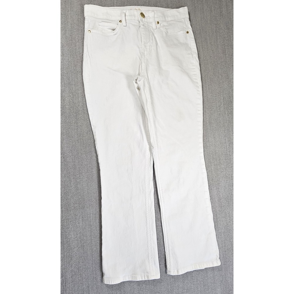 Lilly‎ Pulitzer Jeans Women's 6x26.5 White Denim Gold Button